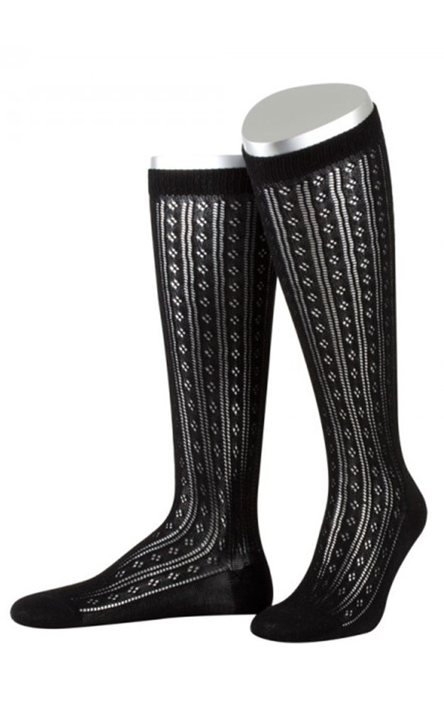 Damenkniestrümpfe L6665, schwarz