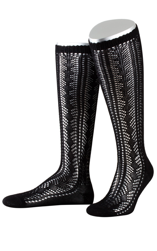 Damenkniestrümpfe L370, schwarz