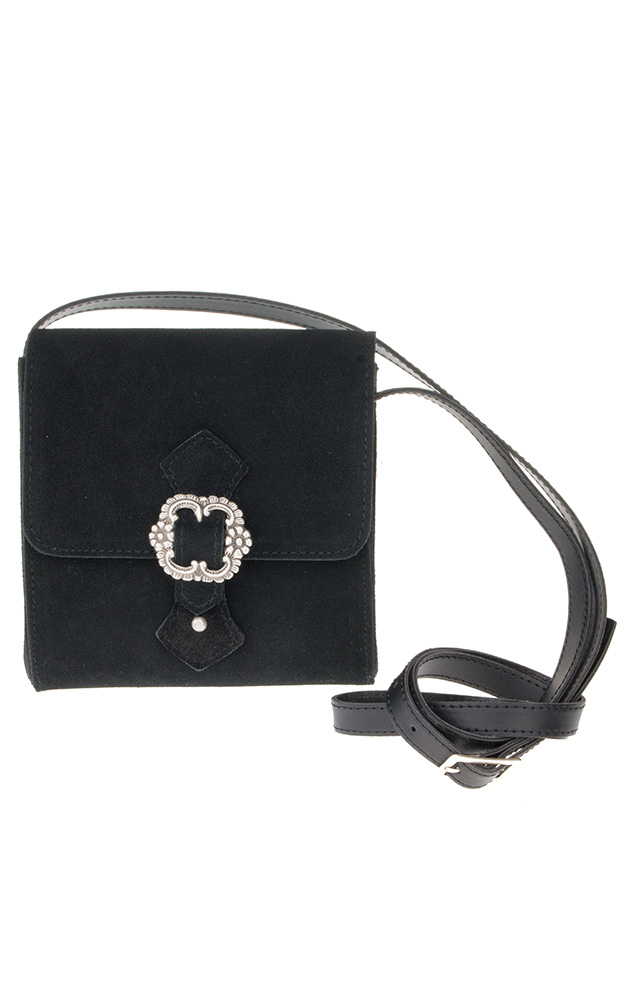 Ledertasche Nr. 56 Velours eckig, schwarz