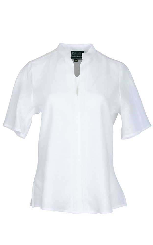 Trachtenbluse 6909 8178, weiß Leinen