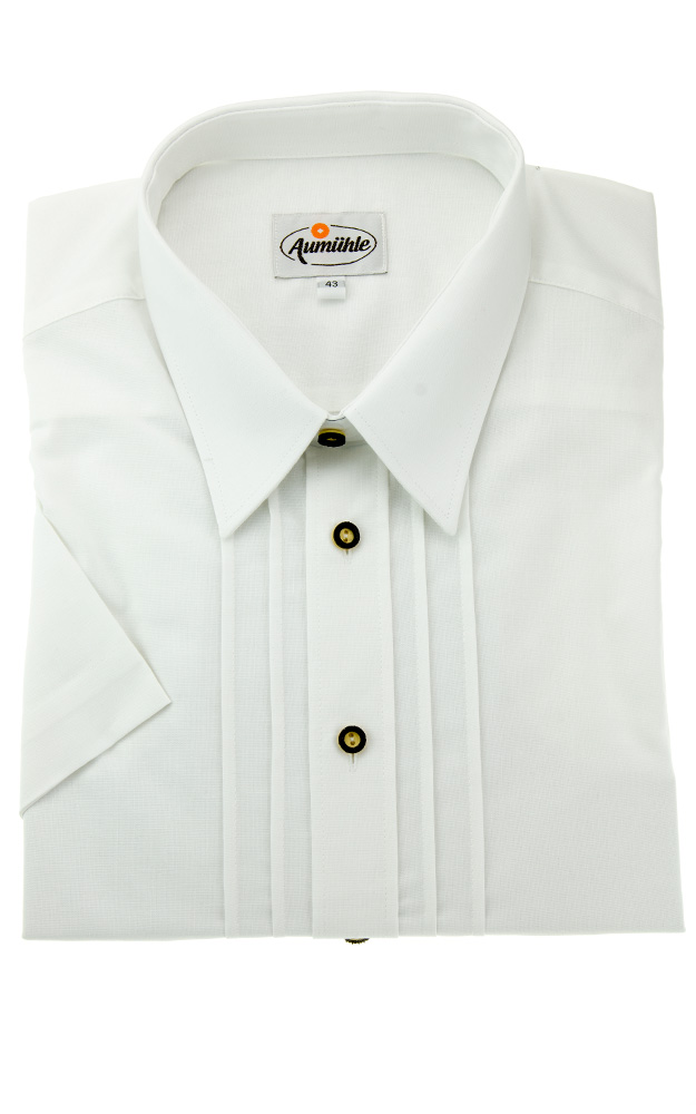 Hemd 4 Biesen, weiß Kurzarm