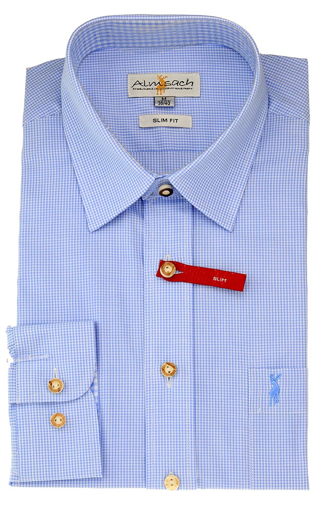 Hemd Hubertus, # hellblau/weiß - Slim fit