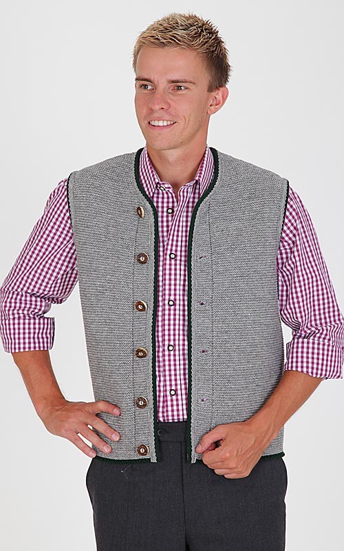 Strickweste Gierli, steingrau/tanne