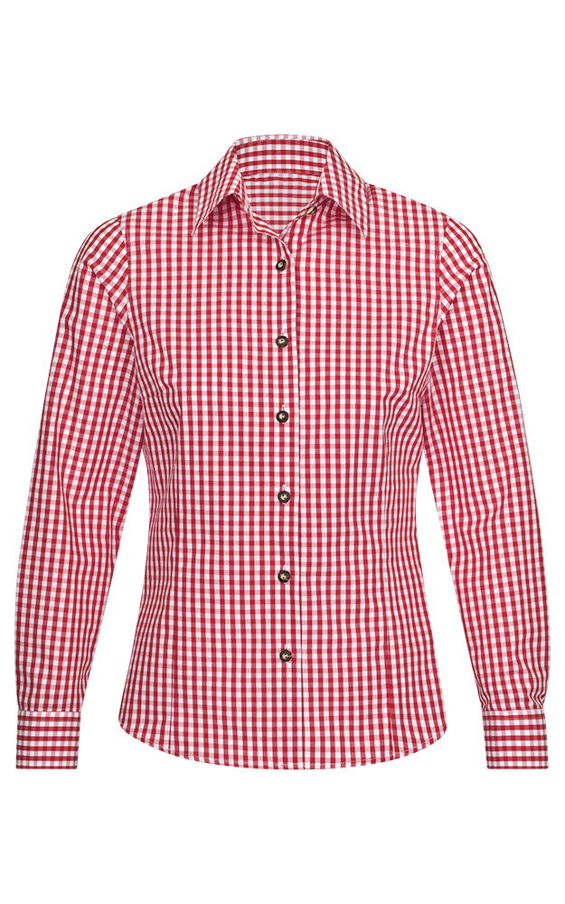 Trachtenbluse Ida, # rot/wß