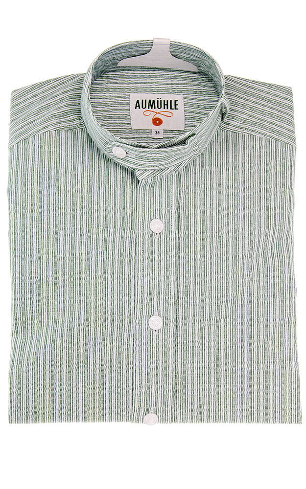 Hemd 11861 305970, grün/weiß Stehkragen