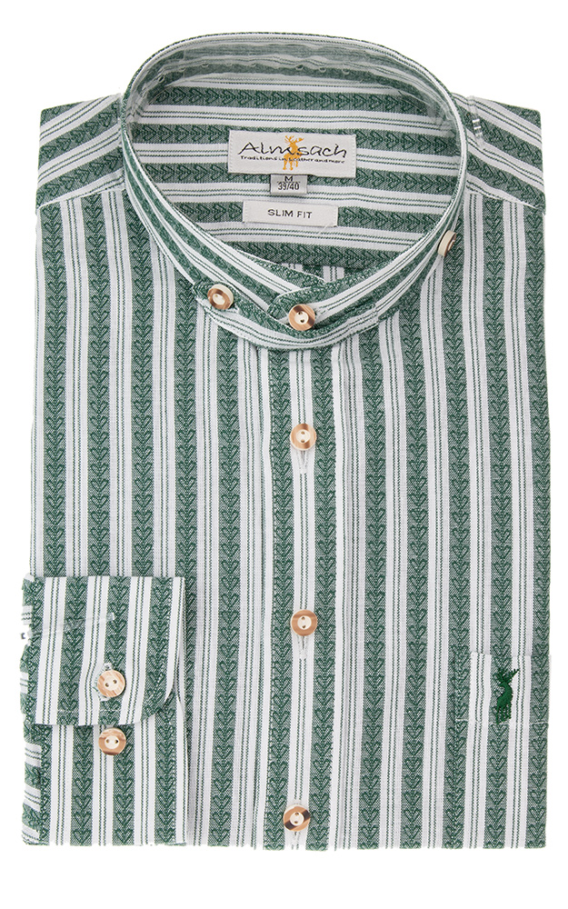 Hemd HE 955 SK, grün gestreift - Slim fit