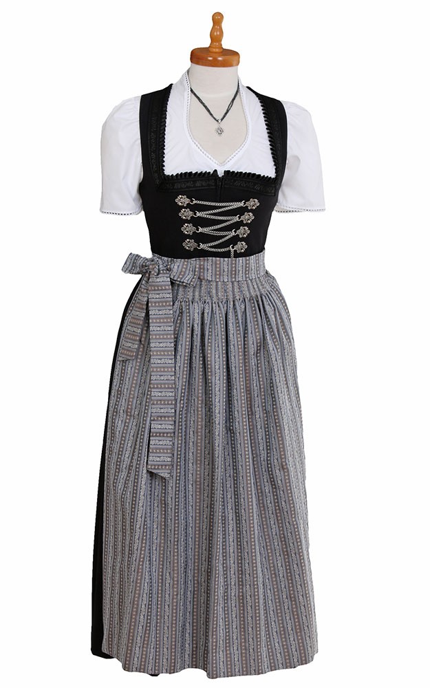 Schürze Streifen Extra, blau/braun