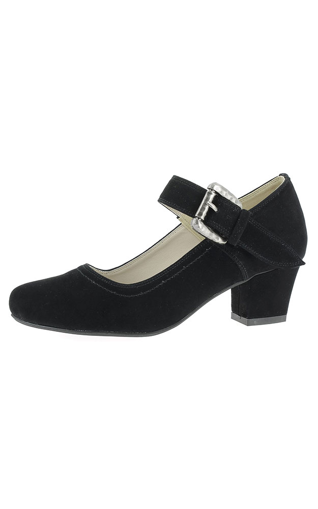 Velours-Schuhe 3000000002, schwarz