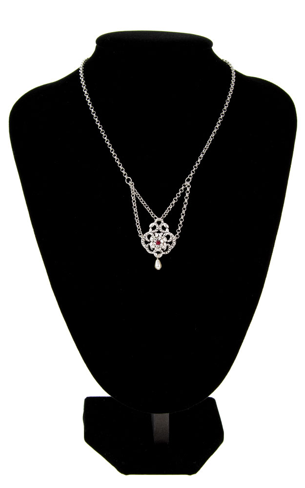 Kette 48346, silber Rubin