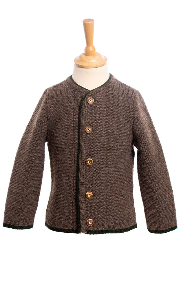 Kinder-Strickjacke, berber/tanne