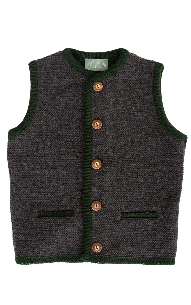 Kinder-Strickweste Mäxchen, anthrazit/tanne