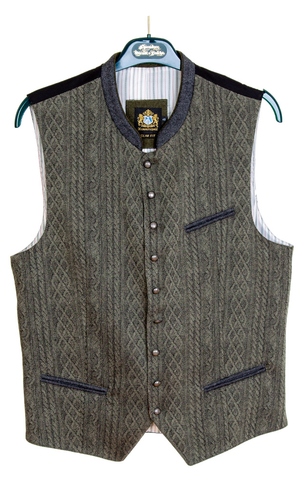 Weste Anton, grün Strickoptik