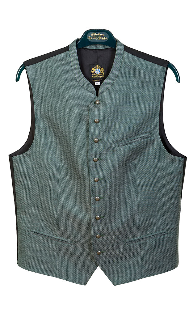 Weste Harald, grün/grau gemustert