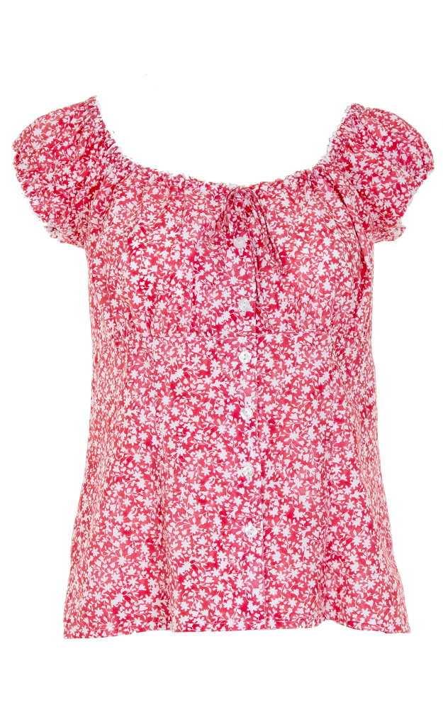 Trachtenbluse Tulln, rot/weiß