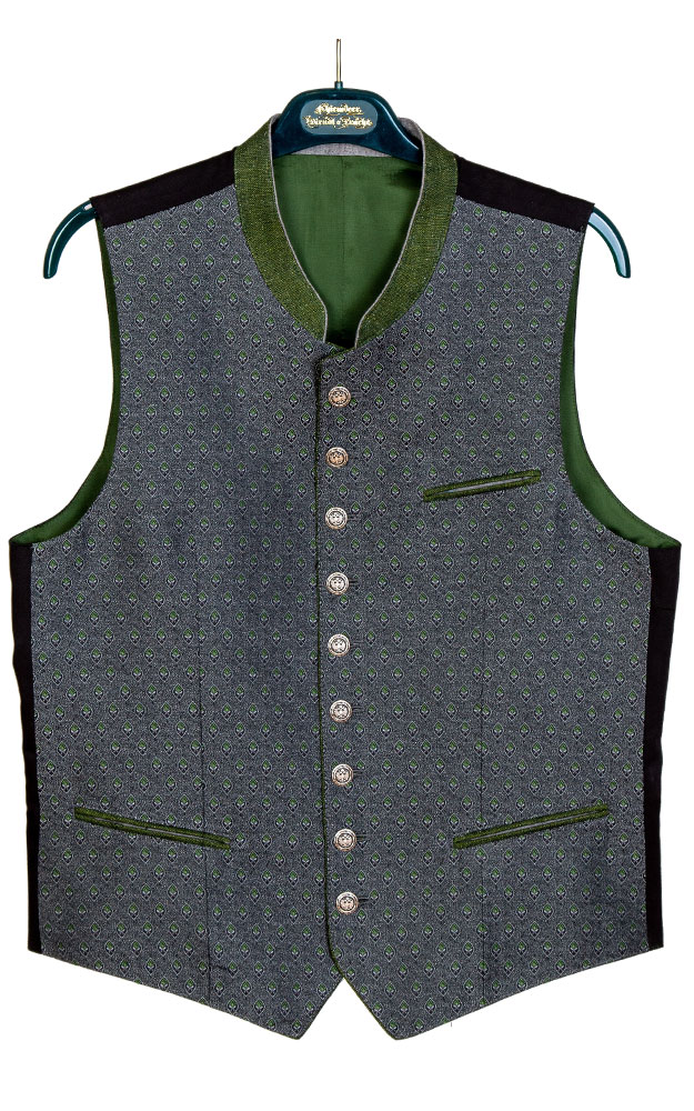 Weste Blumau, grau/grün