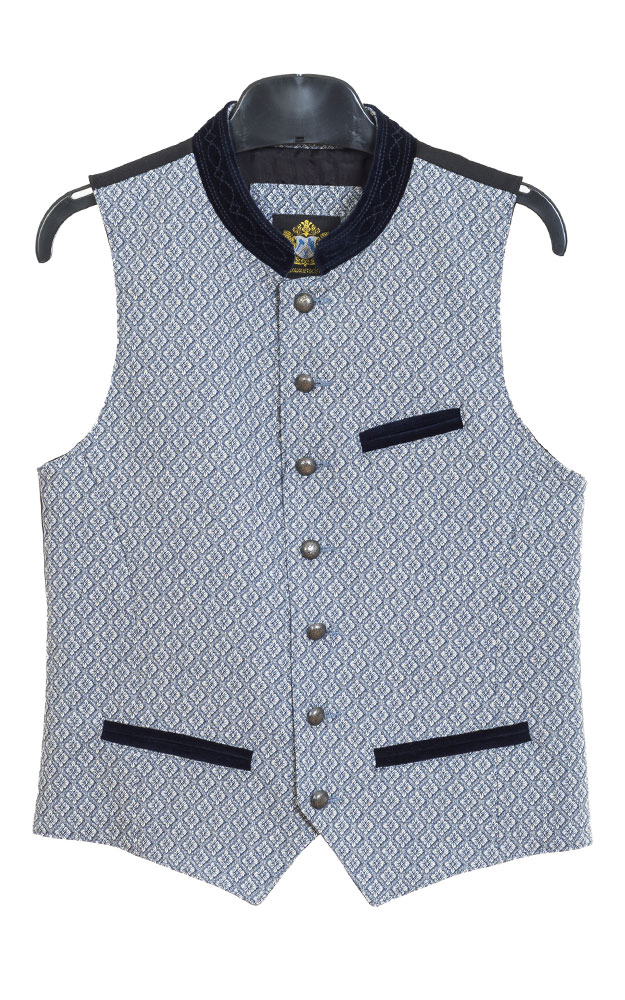 Kinderweste Hannes, blau gemustert