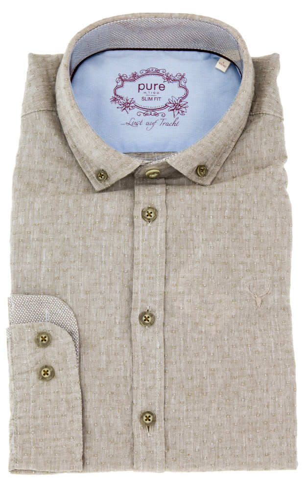 Hemd C82618-21277, beige - Slim fit