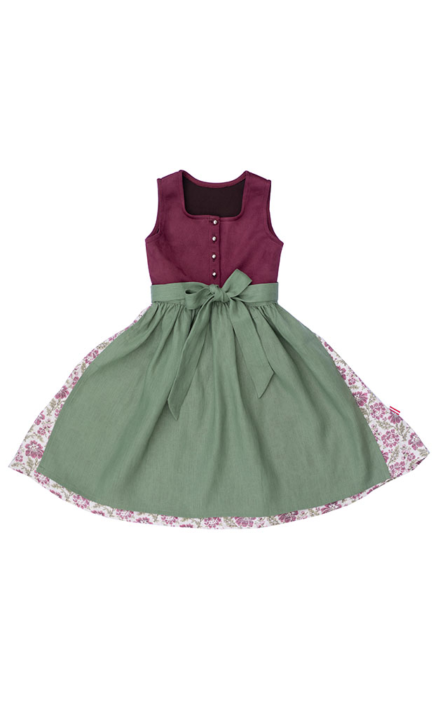 Baby-Dirndl Rosi mit Schürze, beere
