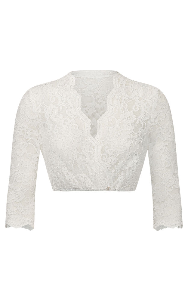 Dirndlbluse Mariella, cremeweiß Glitzer