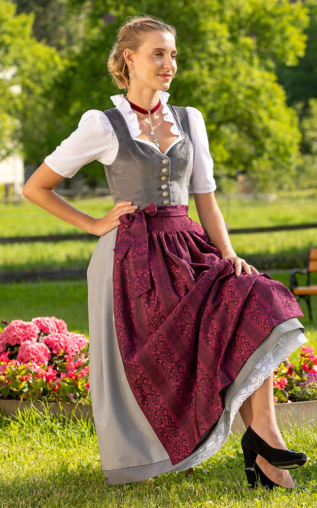 Blusendirndl Haldensee Samt, ohne Schürze