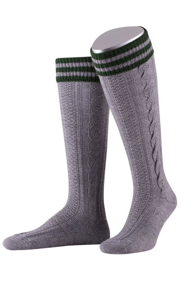 Kniestrümpfe Nr. 49, grau/grün