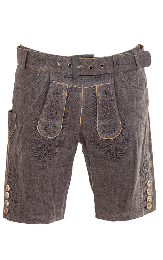 Stofflederhose Leinen, grau