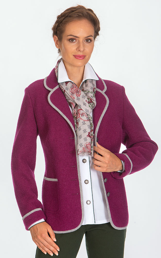 Walkjacke Golling, beere/grau