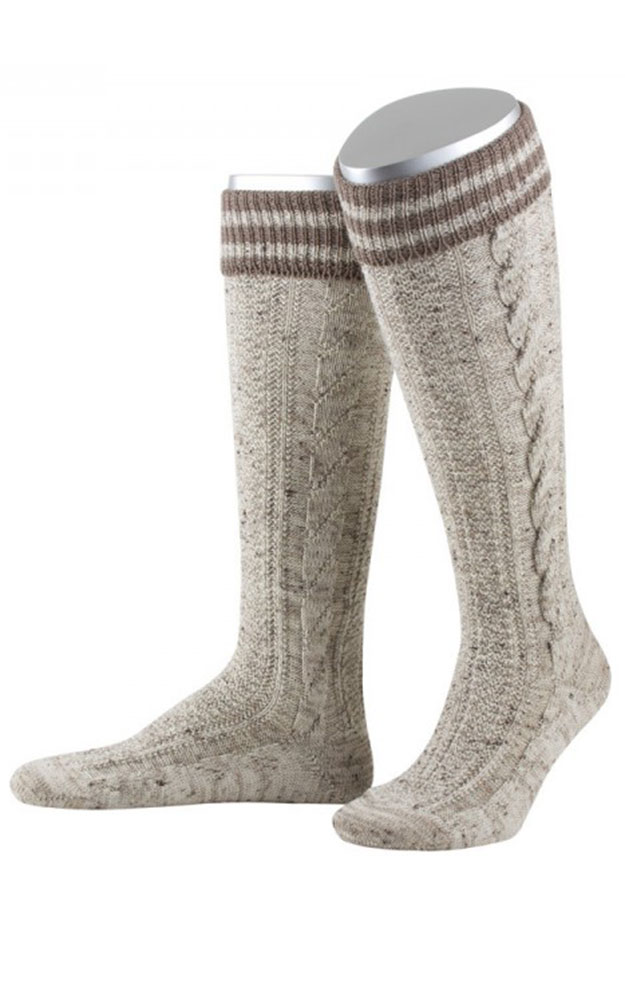Kniestrümpfe L8995RT, beige/braun meliert