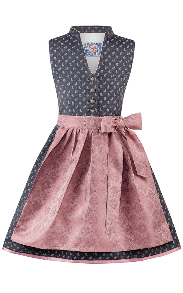 Kinderdirndl Lula mit Schürze, blau
