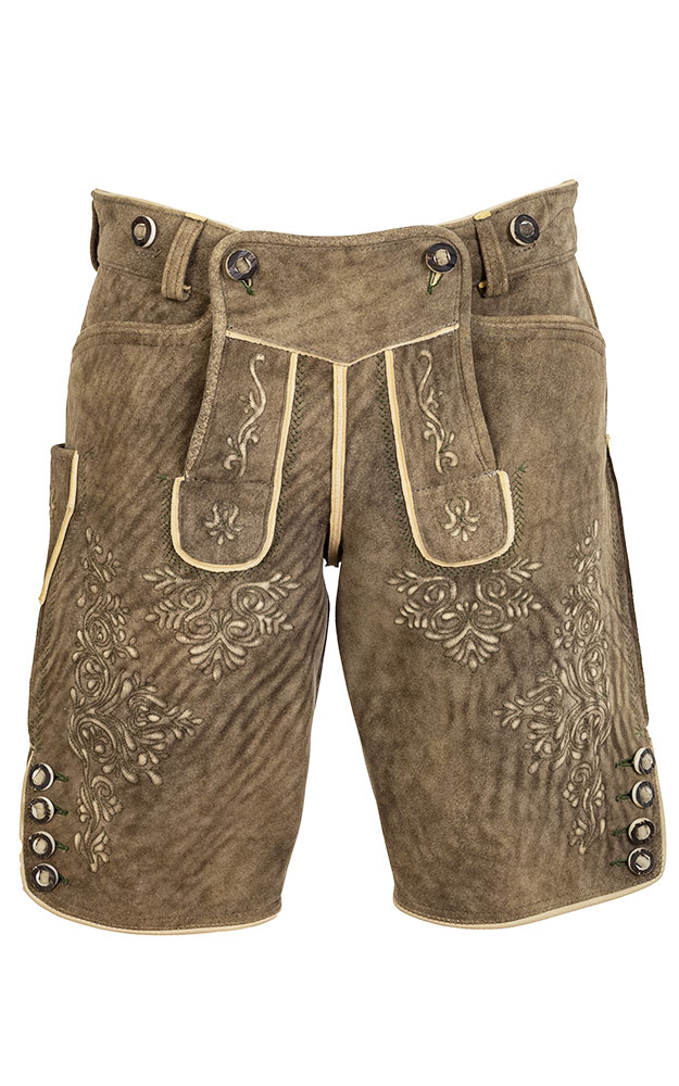 Hirschlederhose Weissen ohne Träger, sand hell