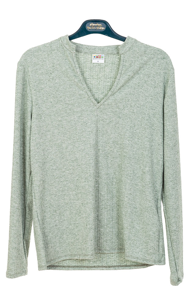 Shirt 236329, olivgrün langarm