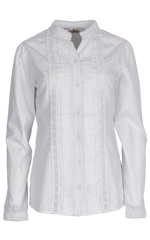 Trachtenbluse 91, weiß langarm