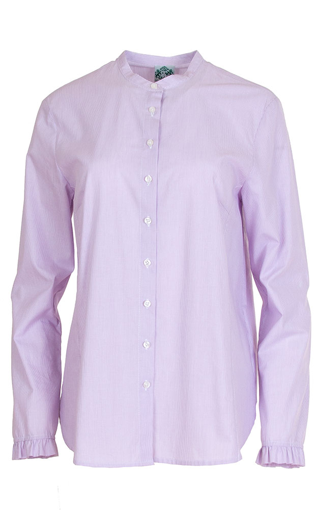 Trachtenbluse Olga, flieder gestreift