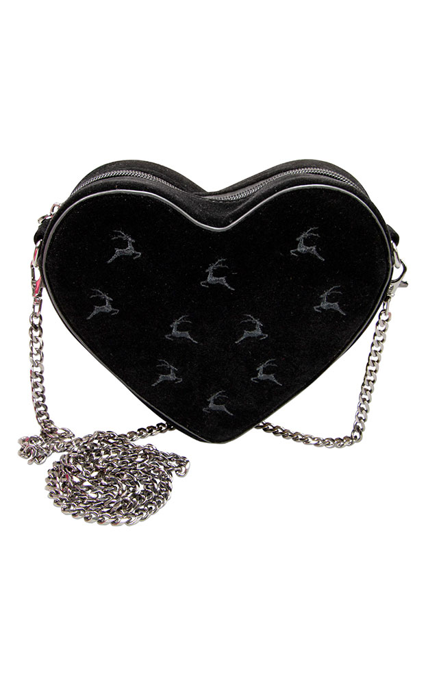 Trachtentasche Samtherz, schwarz