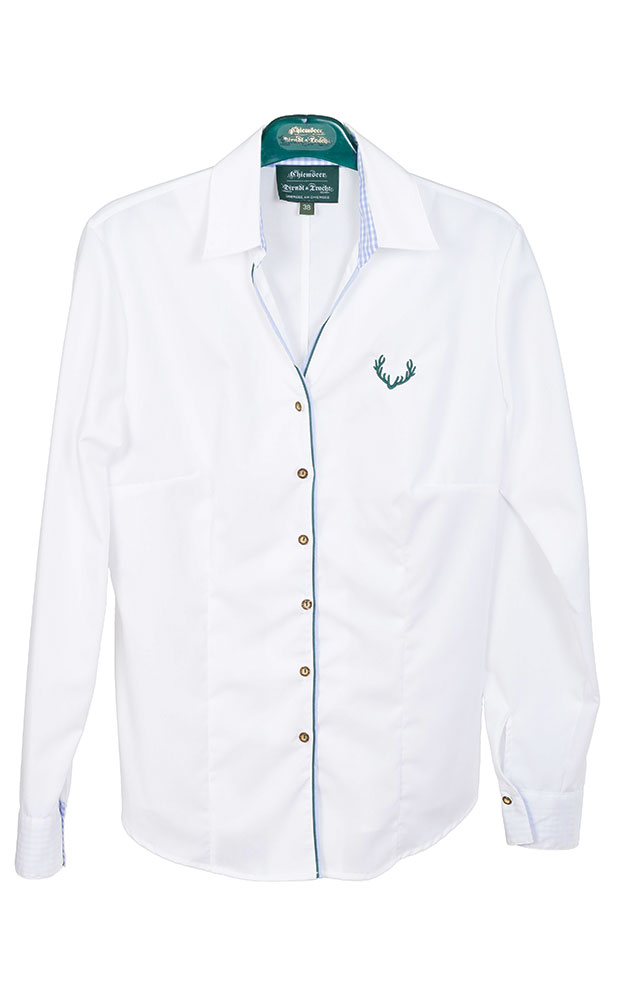 Trachtenbluse 6893 255, weiß Hirsch