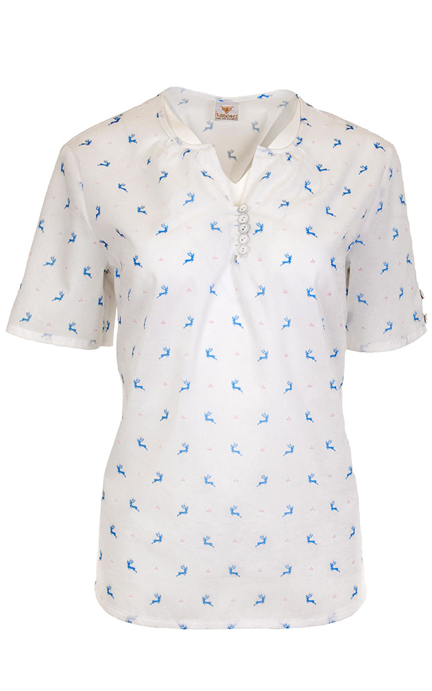 Trachtenbluse Nora, weiß/Hirscherl
