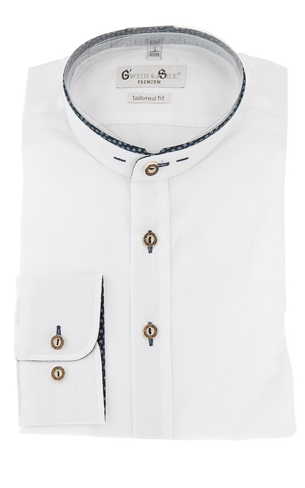 Hemd Pilsensee, weiß/blau - Tailored fit