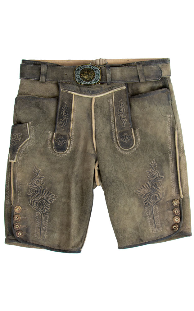 Lederhose Echinger mit Gürtel, acker kernig