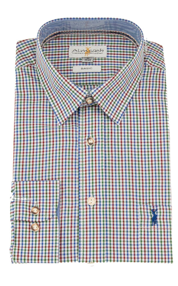 Hemd Benno, # blau/grün/rot