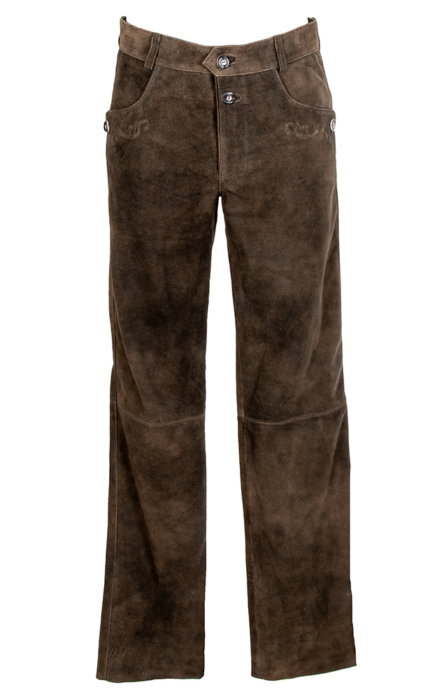 Lederhose Erich lang, mittelbraun