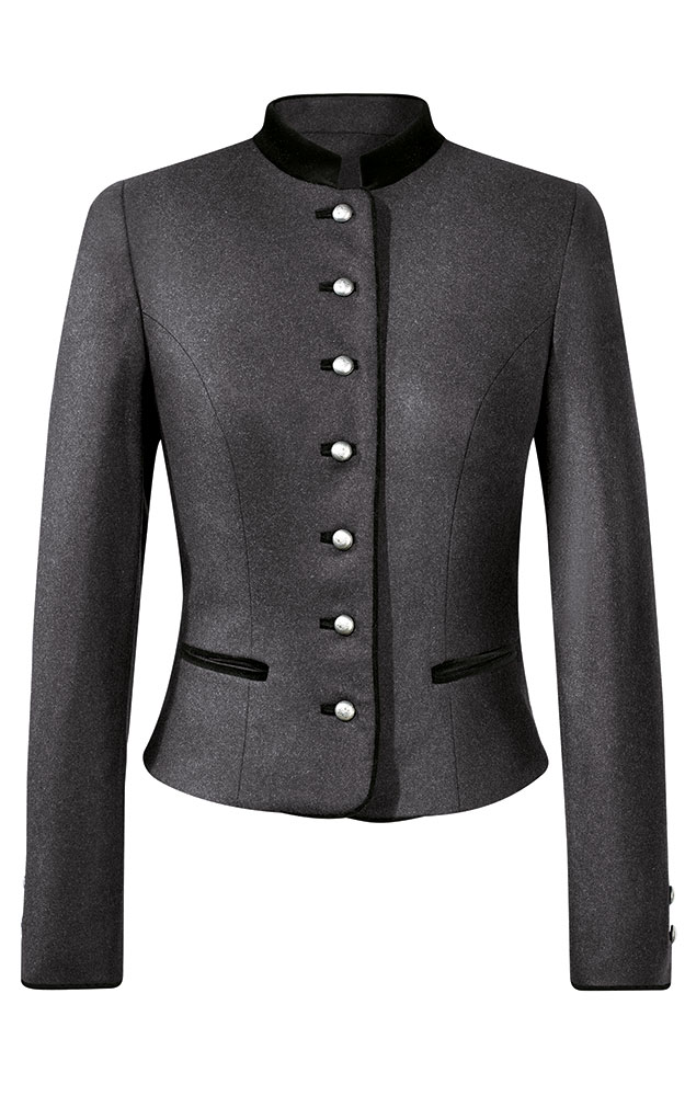 Jacke Schwarzberg, anthrazit/Samt schwarz