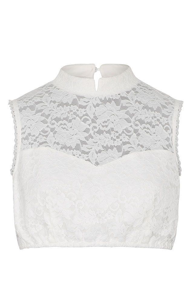 Dirndlbluse Andora, offwhite ärmellos