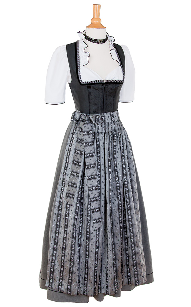 Schürze Torgau, grau/schwarz