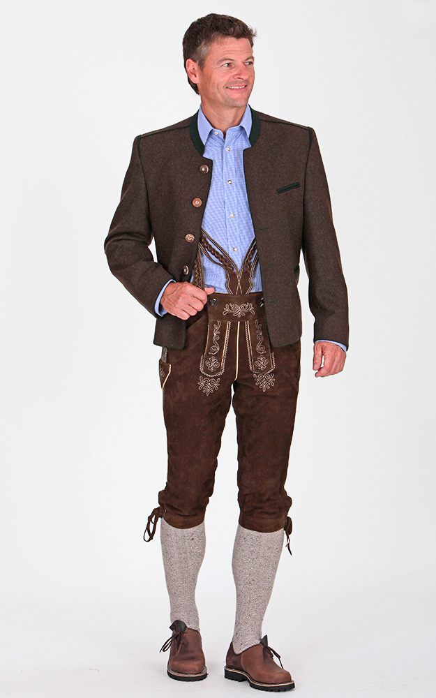 Lederhose Raimund mit Träger, altsalzburg