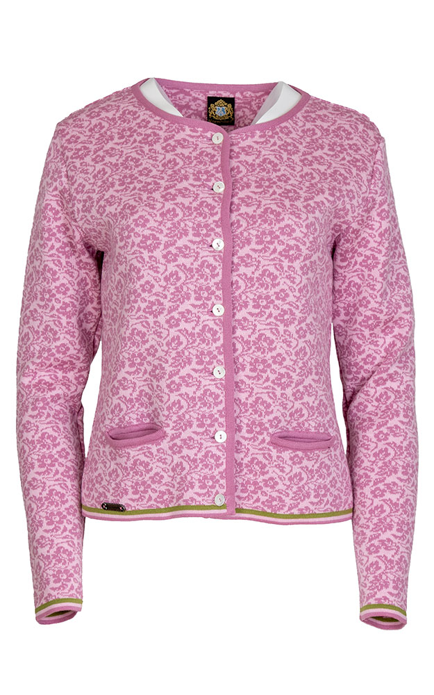 Strickjacke Appenzell, pink gemustert