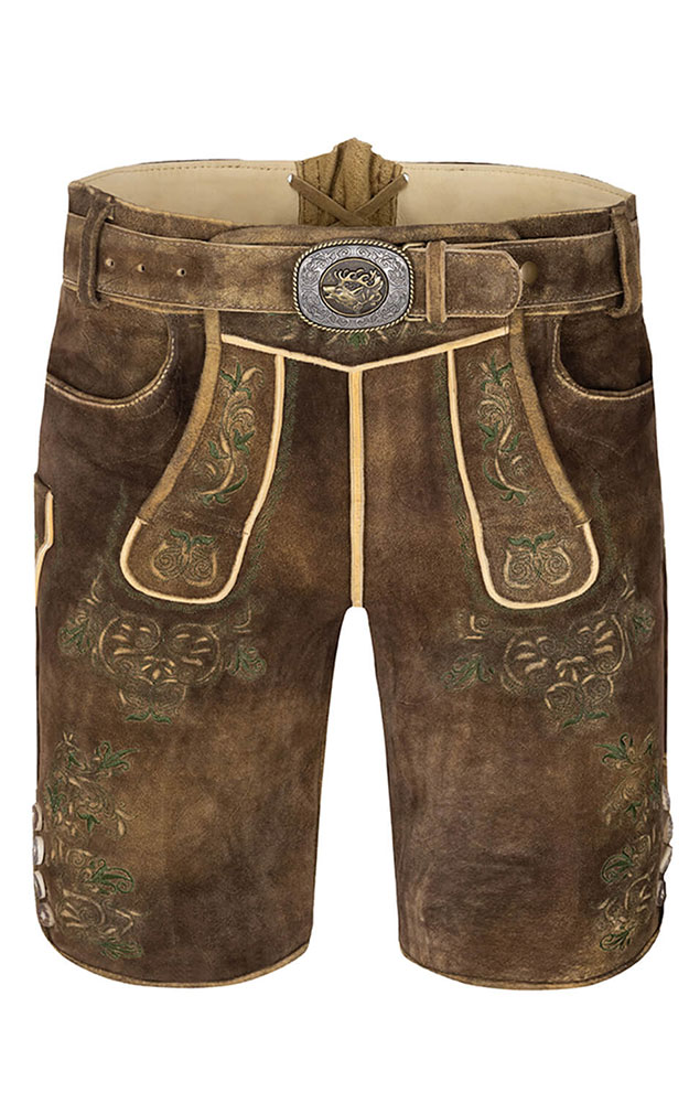 Lederhose Horst mit Gürtel, stroh