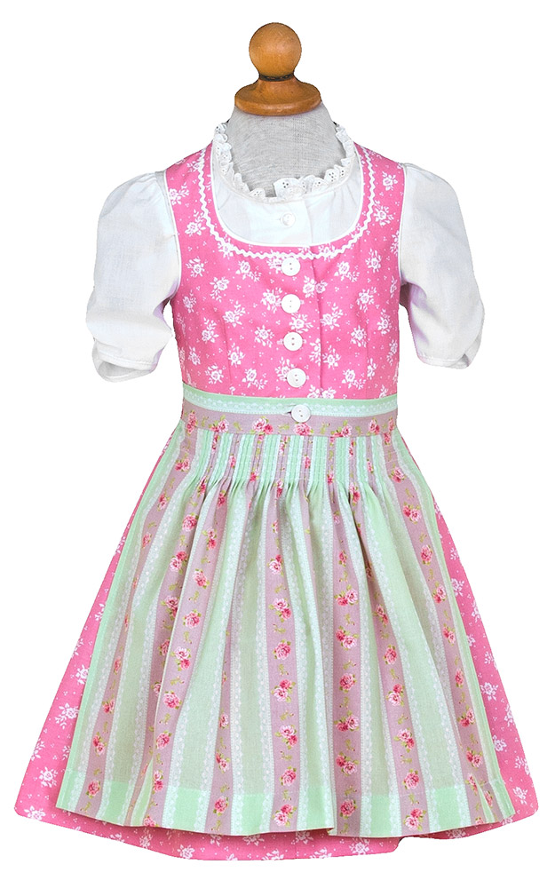 Kinderdirndl Lissi /E rosa, mit Schürze