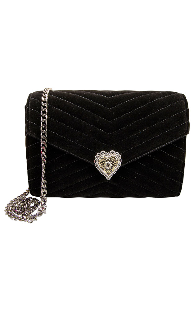 Trachtentasche Samtclutch, schwarz