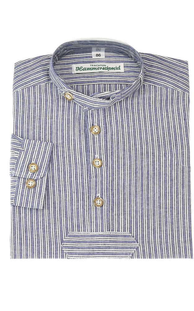 Kinderhemd Hamm SK, gestr blau/weiß