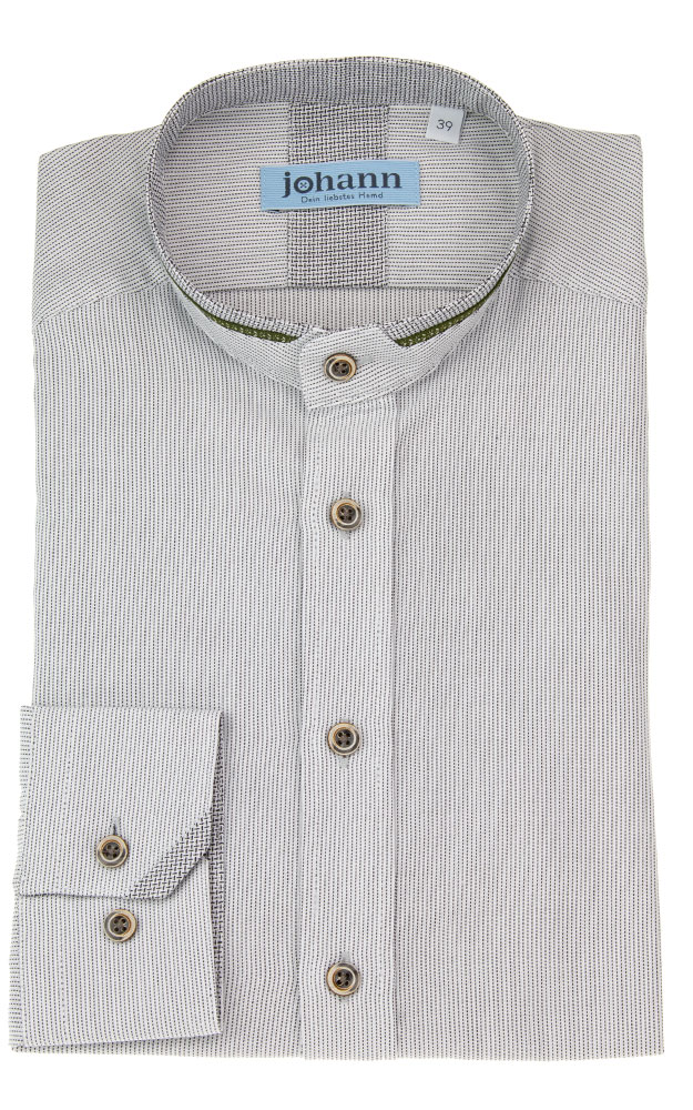 Hemd 3012, weiß/schilf - Slim fit